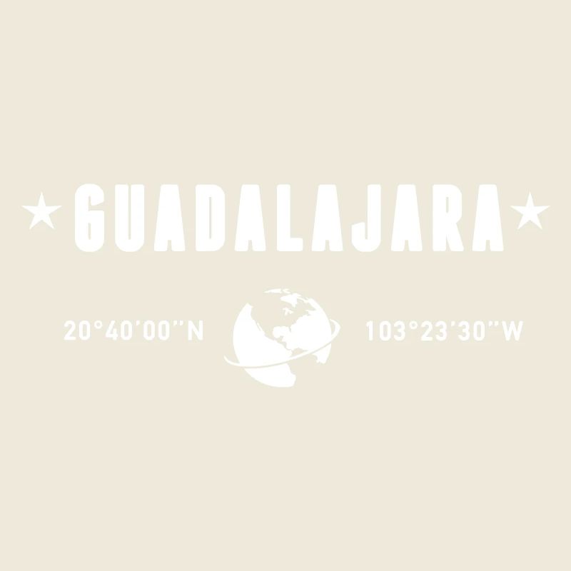Guadalajara Mexico Coordinates Planet Earth White