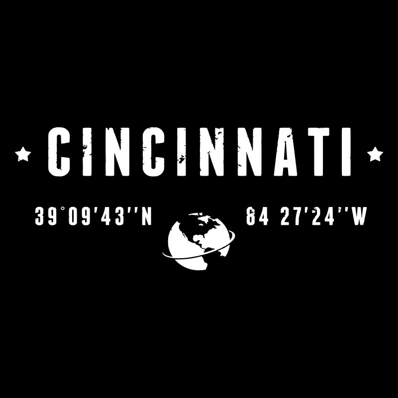 Cincinnati Ohio Coordinates Gps Globe White