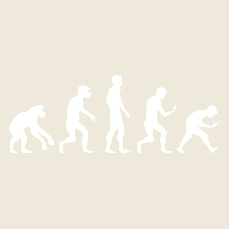 funny evolution smartphone mobile phone addiction logo