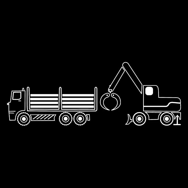 Transport-LKW und Bagger