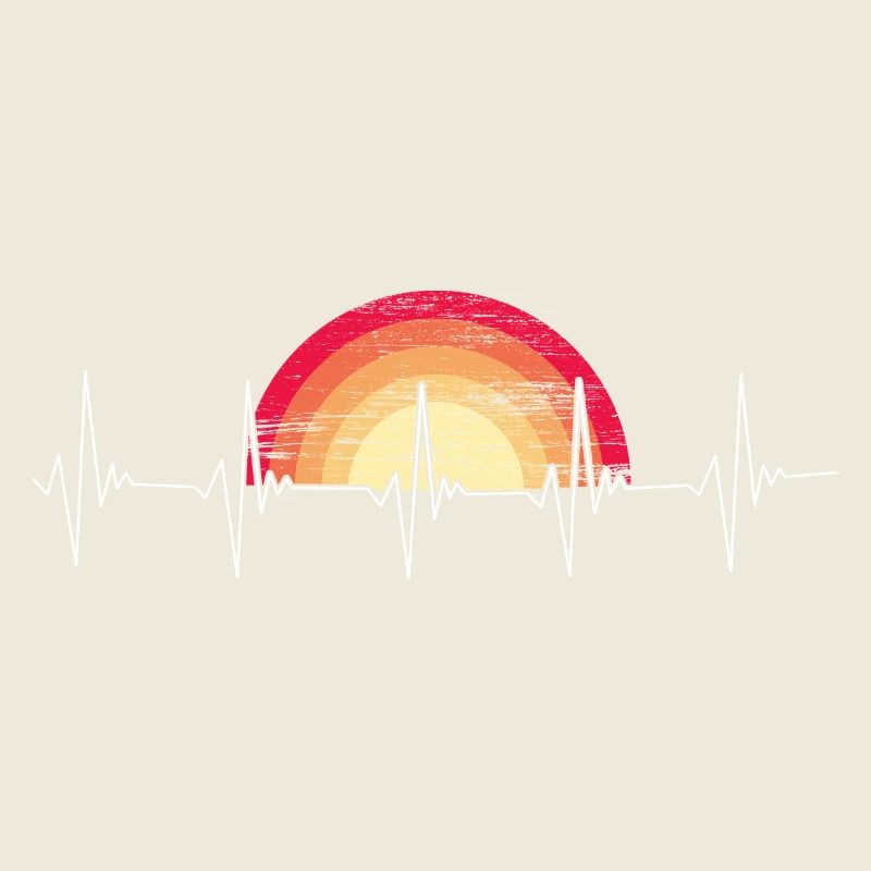 ECG vintage Amplitude Coucher de soleil