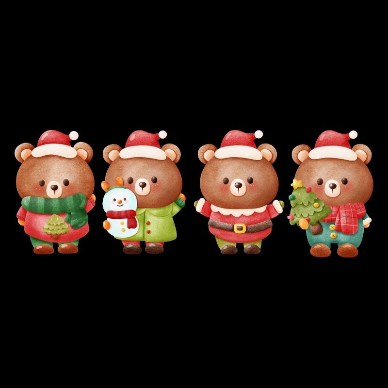 Festive Christmas Bear Quartet