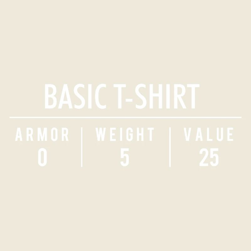 Basic T-Shirt Rüstung 0 Gewicht Wert 25 RPG Gaming