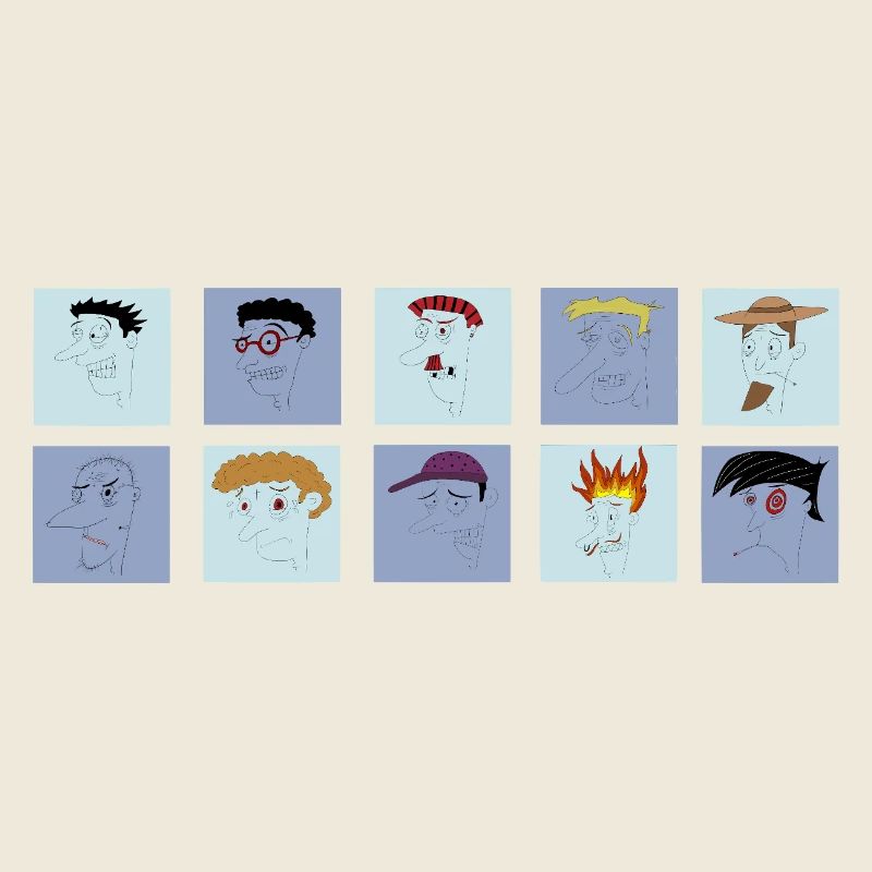 Sammlung gestresster Männer