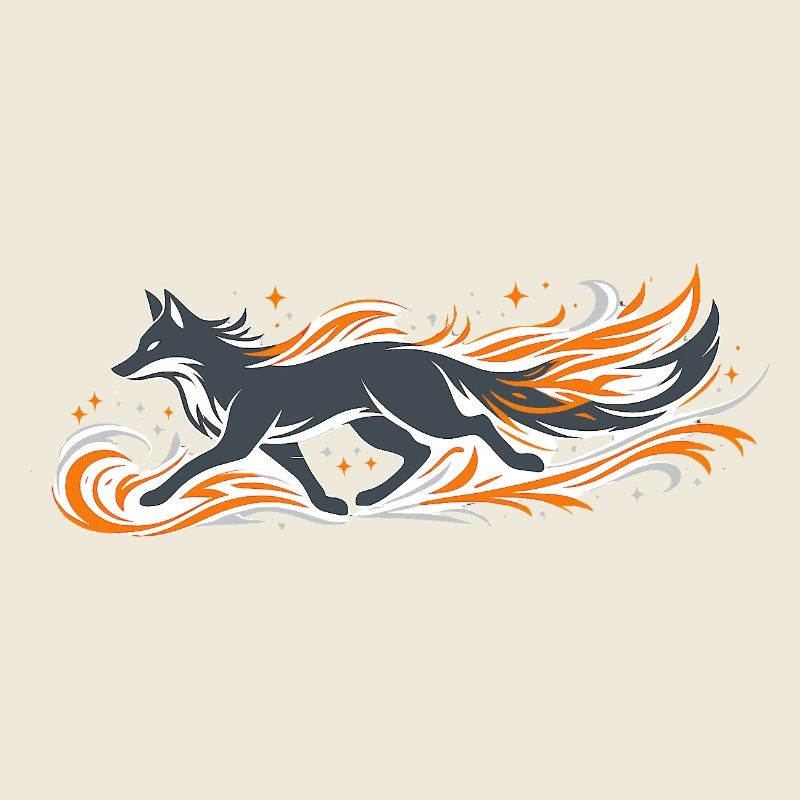 Flaming fox in fire flight