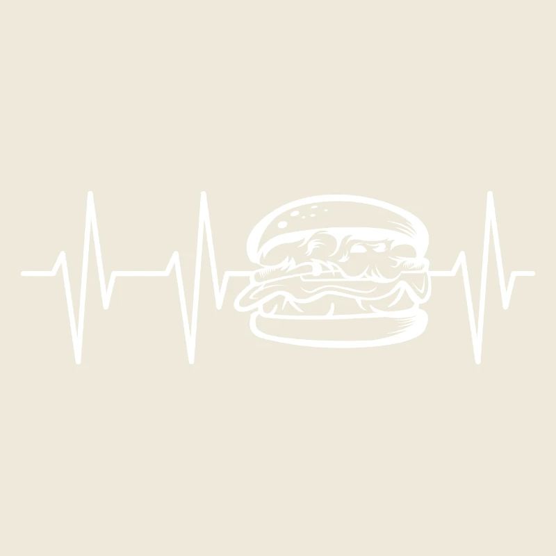 Icône Burger Heartbeat Pulse Icône Logo de restauration rapide