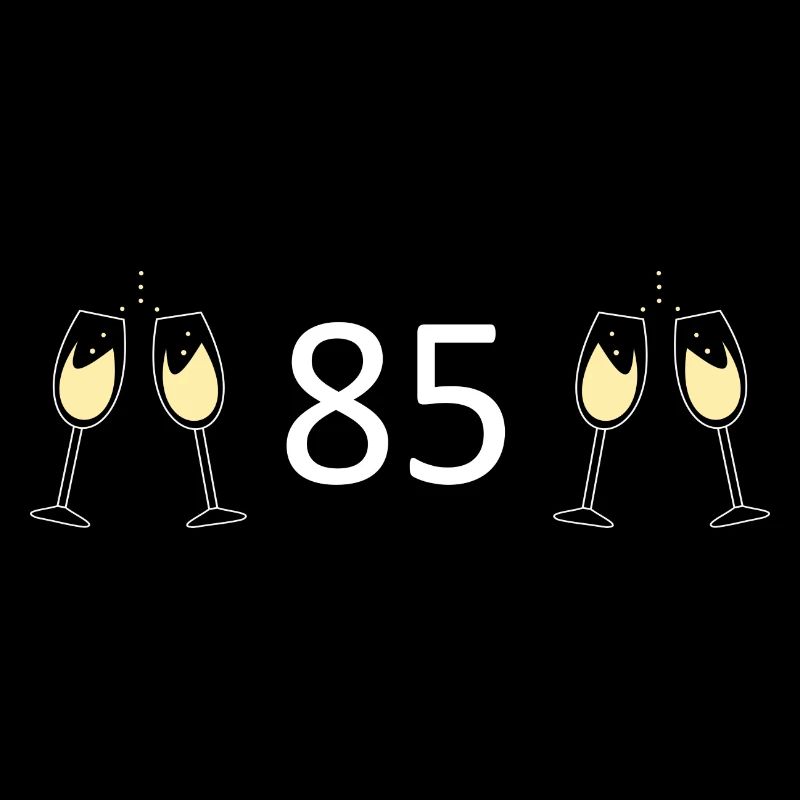 85th Birthday 85 Years Anniversary 85 Number 85 White