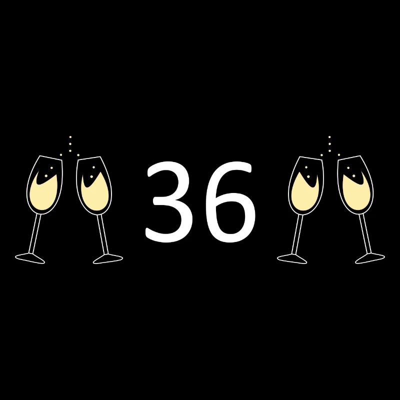 36th Birthday 36 Years Anniversary Number 36