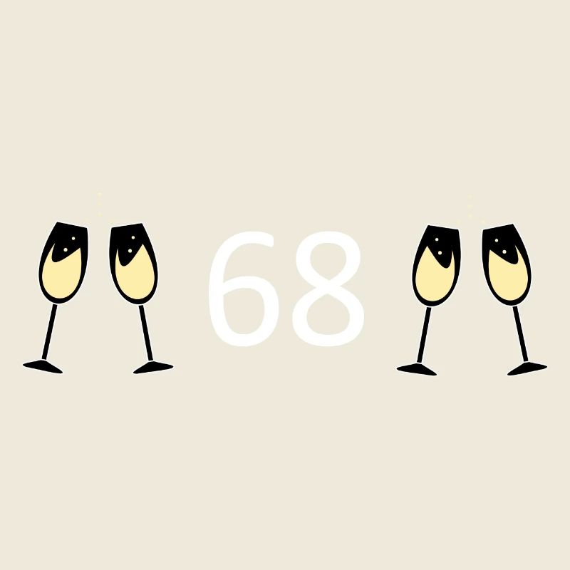 68th Birthday 68 Years Jubilee 68 Number 68