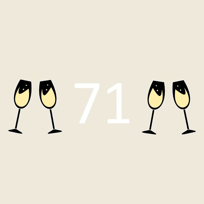 71e anniversaire 71 ans Jubilé 71 Numéro 71 noir
