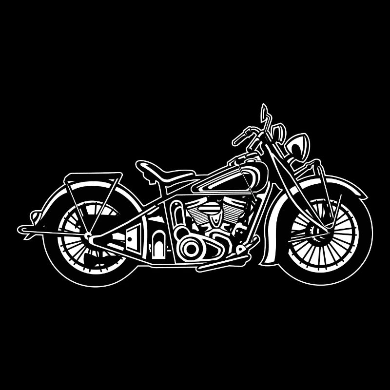 Chopper / Bobber Motorrad 03_schwarz weiß