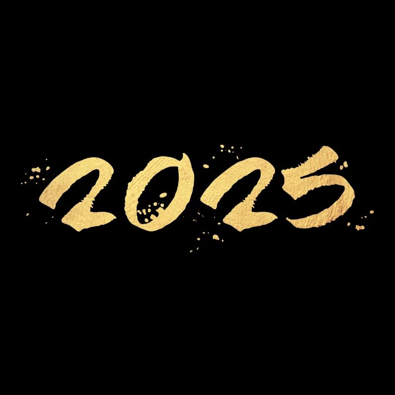 2025 Graffiti Gold Neujahr Happy New Year