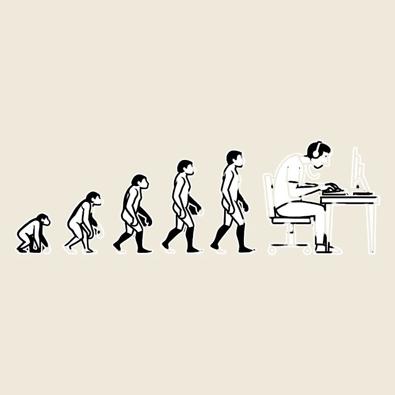 Evolution endet am Computer – Humor Design