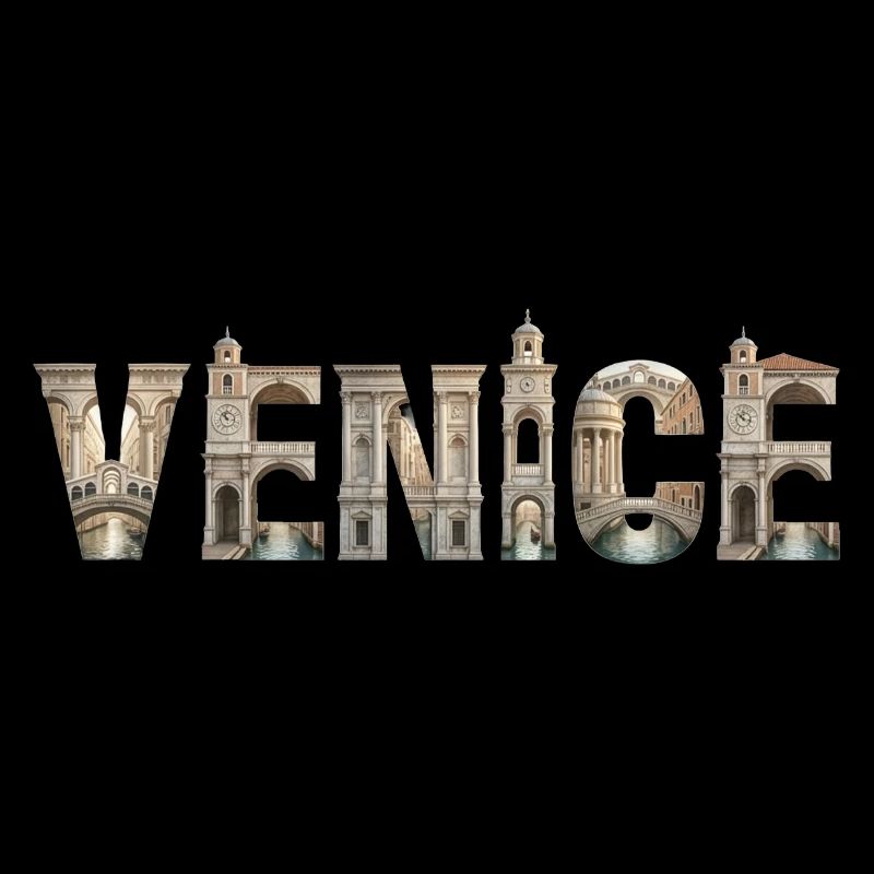 Venice Typography with Historic Architecture