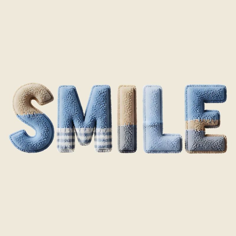Smile Patchwork Trend Lettering Stil Handmade