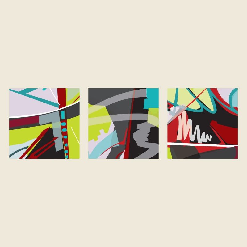 Trilogie de couleurs, de lignes et de surfaces !