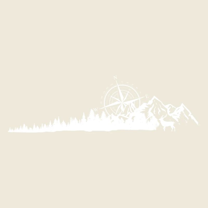 Compass Mountain Ridge Silhouette