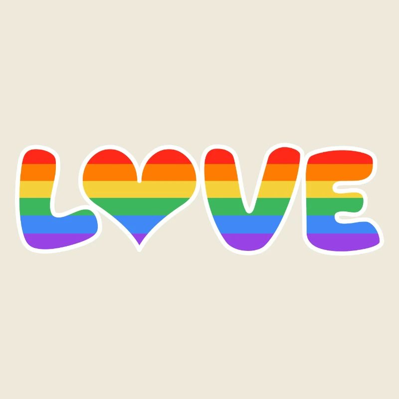 Rainbow Love Lettering