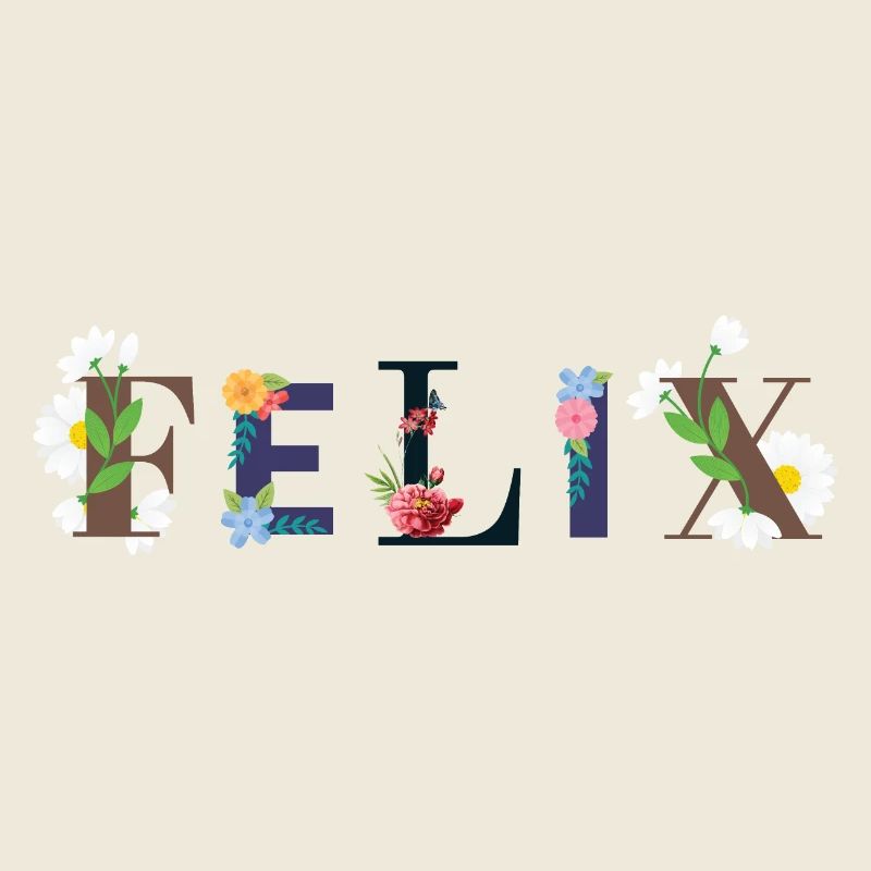 Le nom FELIX décoré de fleurs
