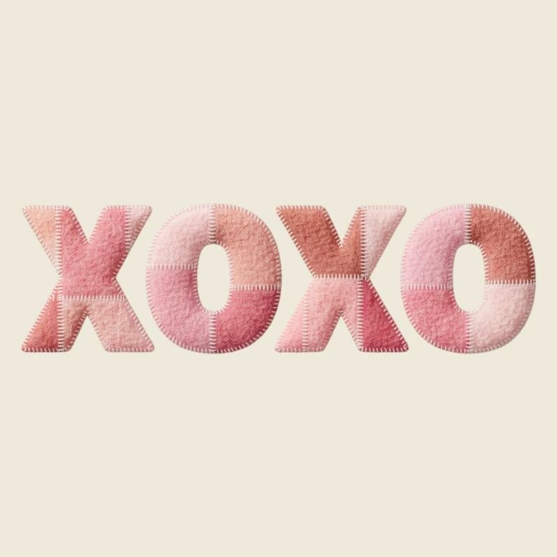 XOXO Patchwork Spruch Kuss Umarmung