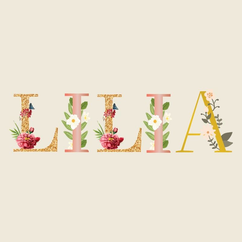 LILIA name decorated with flowers