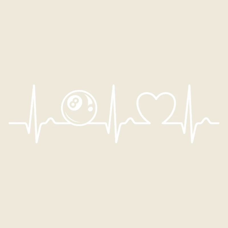 Eight Ball, Billiard Ball, Billiard ECG, Pulse, Heart
