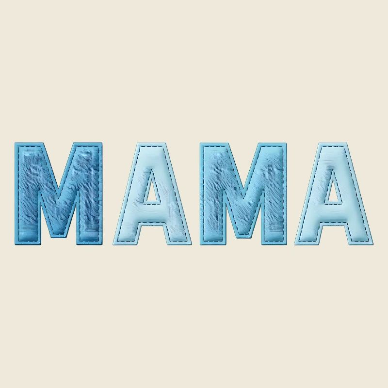 MAMA Denim Schriftzug Patchwork Trend