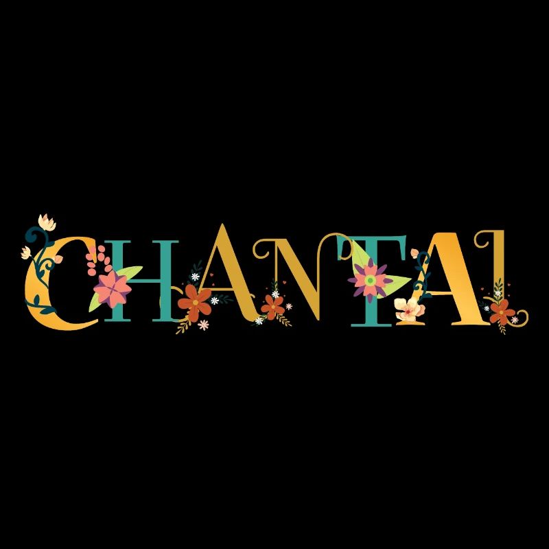 CHANTAL Nom Art avec fleurs brodées