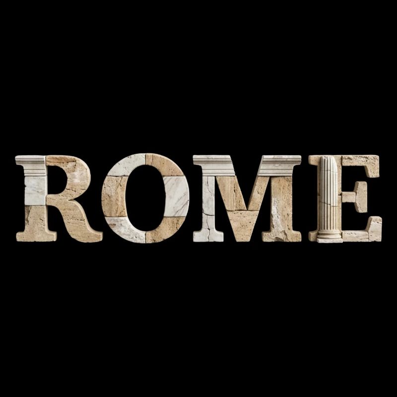 Rome / Rome : Typographie avec architecture ancienne