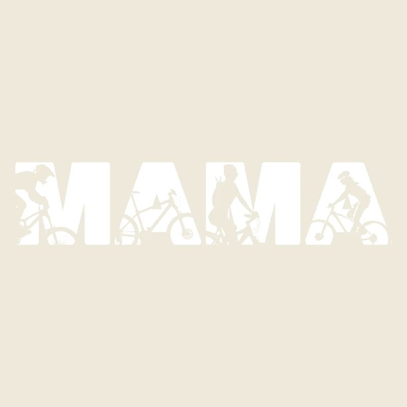 Mountain Biking Mama MTB Cyclist Silhouette