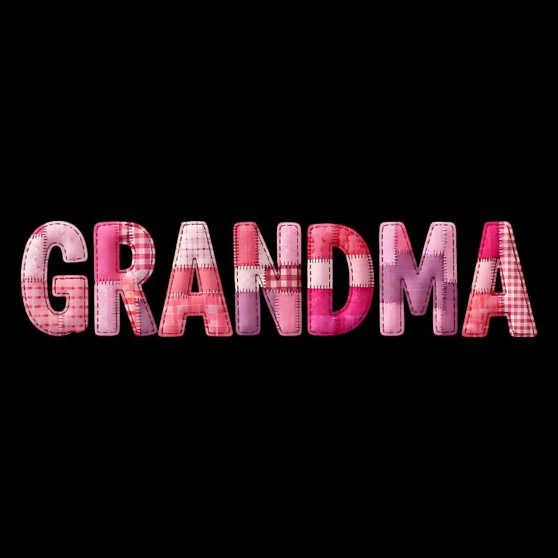 Grandmother Pink Plaid Letters Patchwork