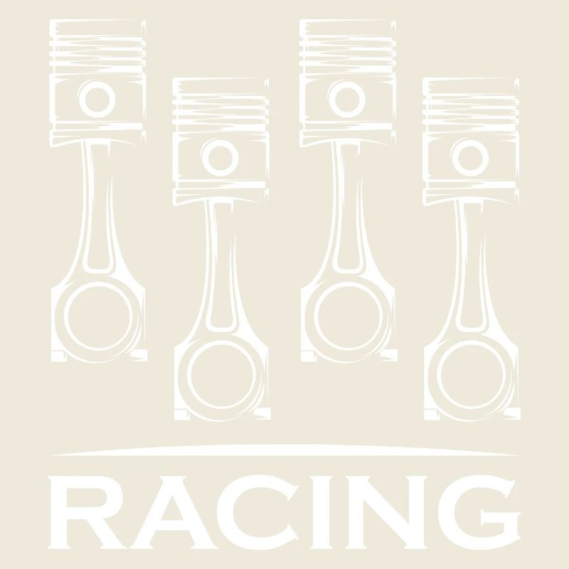 Icône de moteur de voiture à piston de course Icône de logo graphique