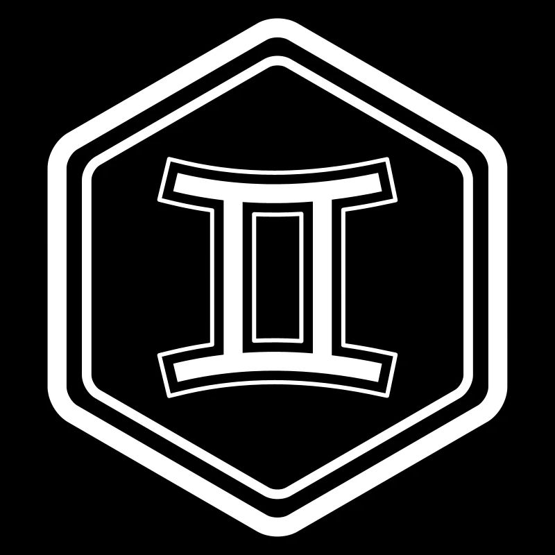 Zodiac Sign Gemini Symbol Hexagon Vector