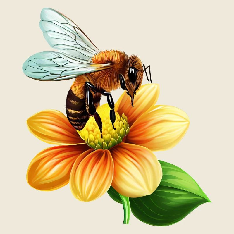Honey bee at work: bloom pollination design