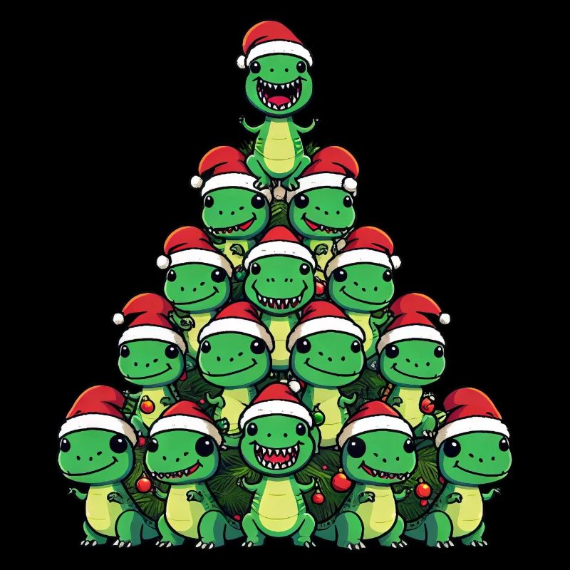 Weihnachts-Dinosaurier - T-Rex feiert unterm