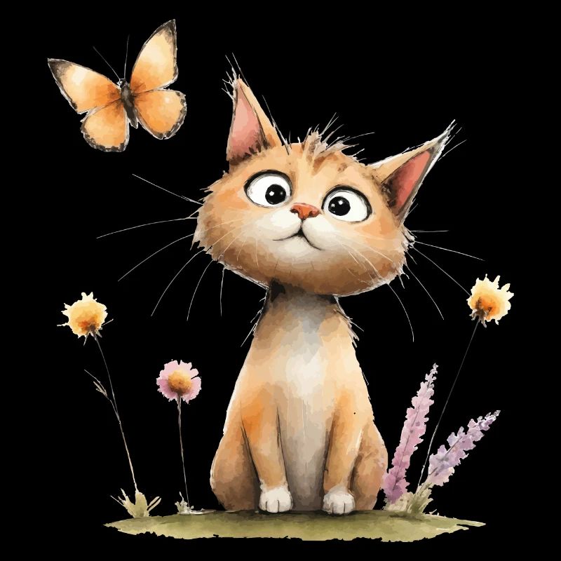 Chat mignon : Papillon murmure en couleur pastel