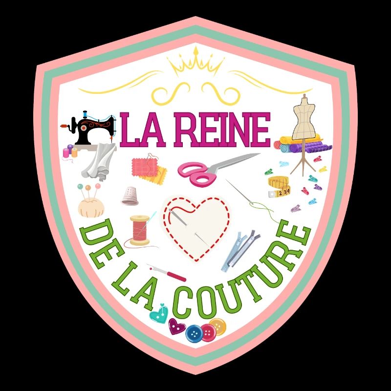 Reine de la couture. Couturière. Machine à coudre.