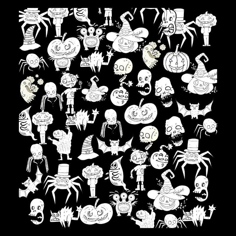 Creepy Halloween Drawings Black and White