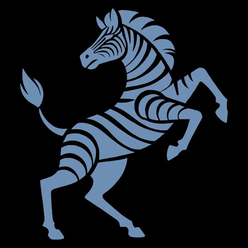 Zebra hooves high art piece silhouette