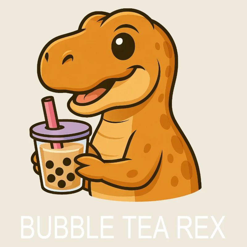 T-Rex Dinosaur Bubble Tea Tea Lover Saying