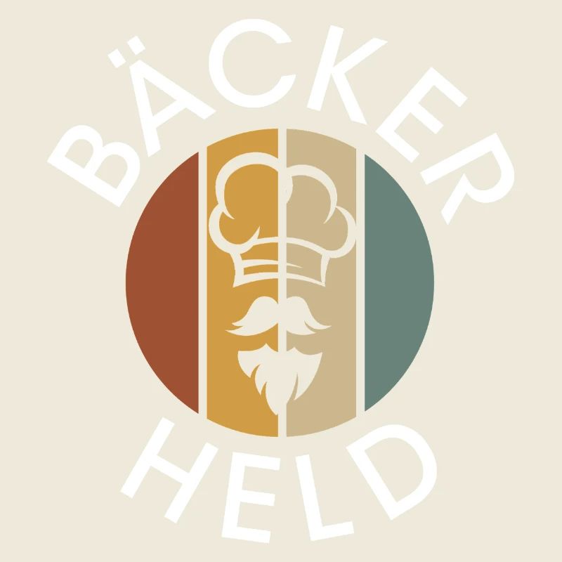vintage Bäcker Logo - retro Bäckerei mit Bart
