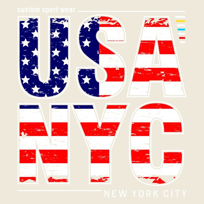 Graphiques de lettrage du drapeau des États-Unis à New York