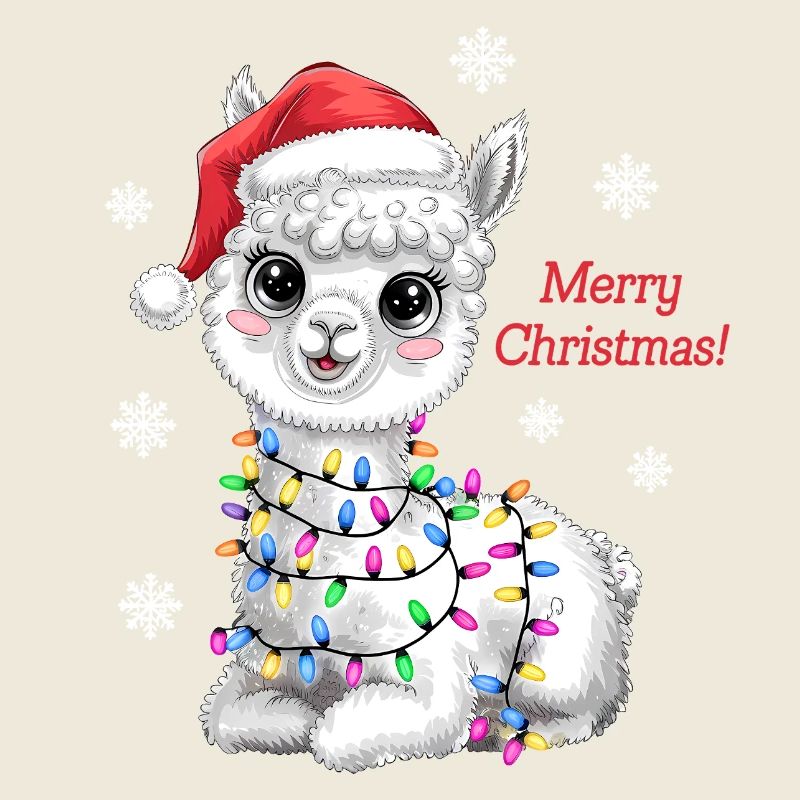 Pull de Noël en alpaga, drôle, mignon