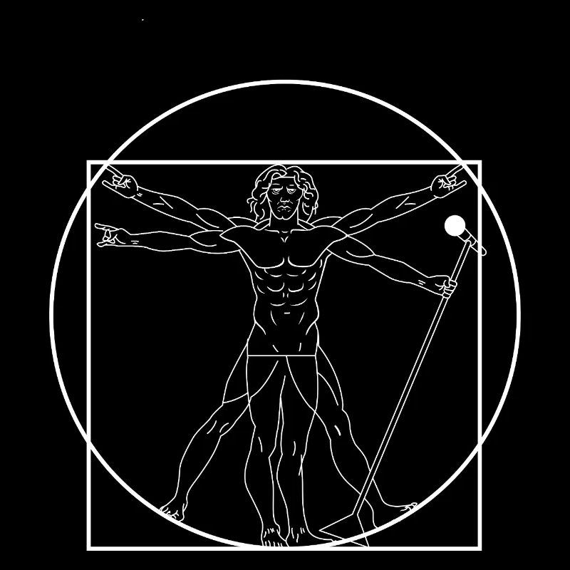 Vitruvian Man Rock Star Singer Microphone Music Ar