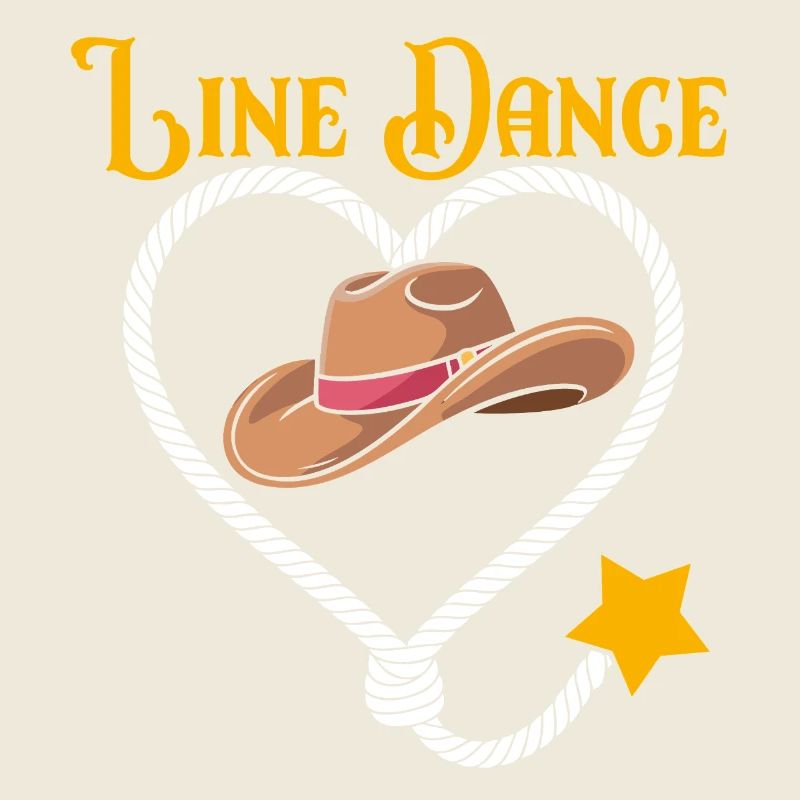 Line Dance Herz und Cowboyhut
