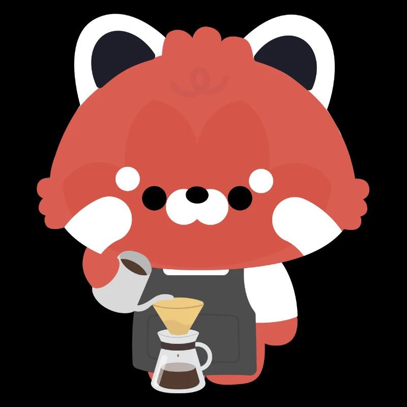 Kawaii Red Panda Barista
