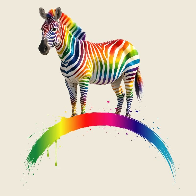 Rainbow Zebra Gradient Art Design