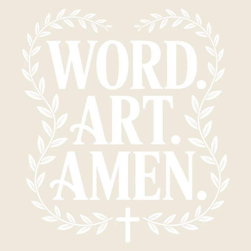 Wortkunst: Amen Kreuz Lorbeer