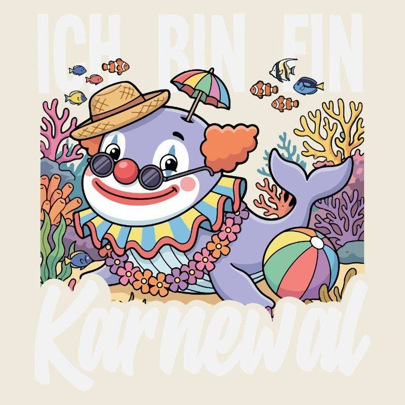 Ich Bin Ein Karnewal Wal Clown Fasching Kostüm