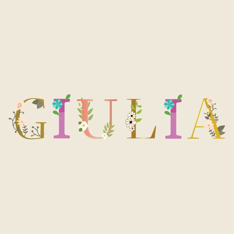 Le nom de GIULIA décoré de fleurs